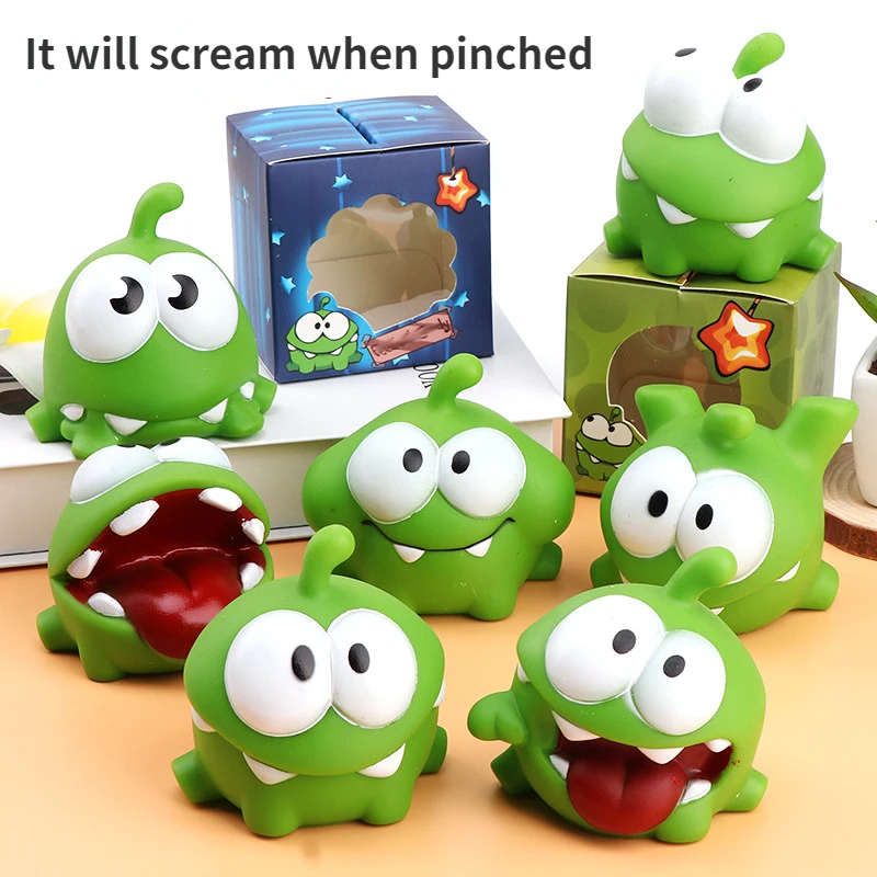 Boneka hewan Remas anak-anak, mung kacang monster tali potongan air katak mainan baru gag permen karet hadiah suara