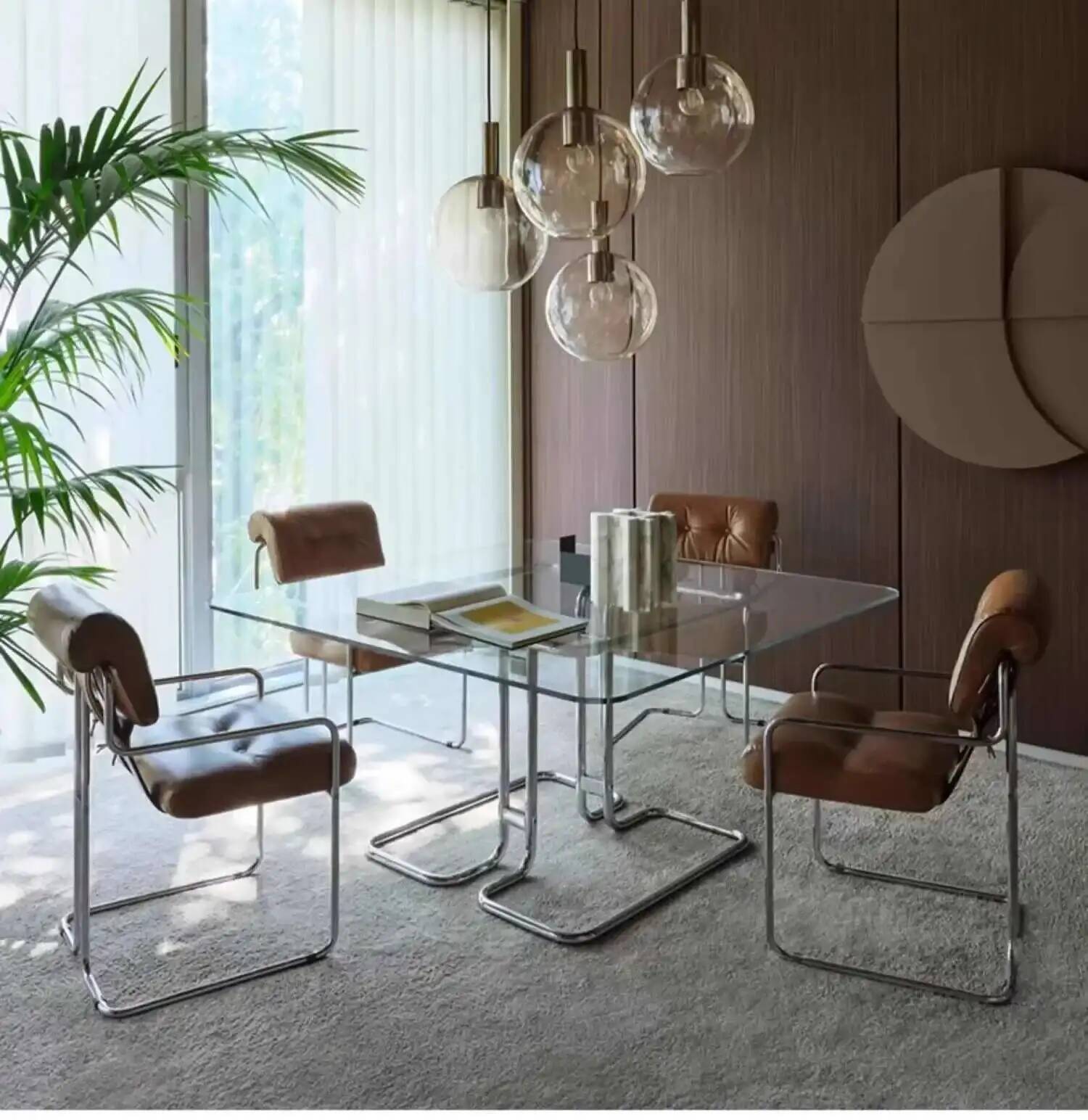 Silla de oficina de segunda mano, silla de comedor de acero inoxidable, sillas de negociación Retro Bauhaus, silla de escritorio de ocio, sillas individuales de diseño