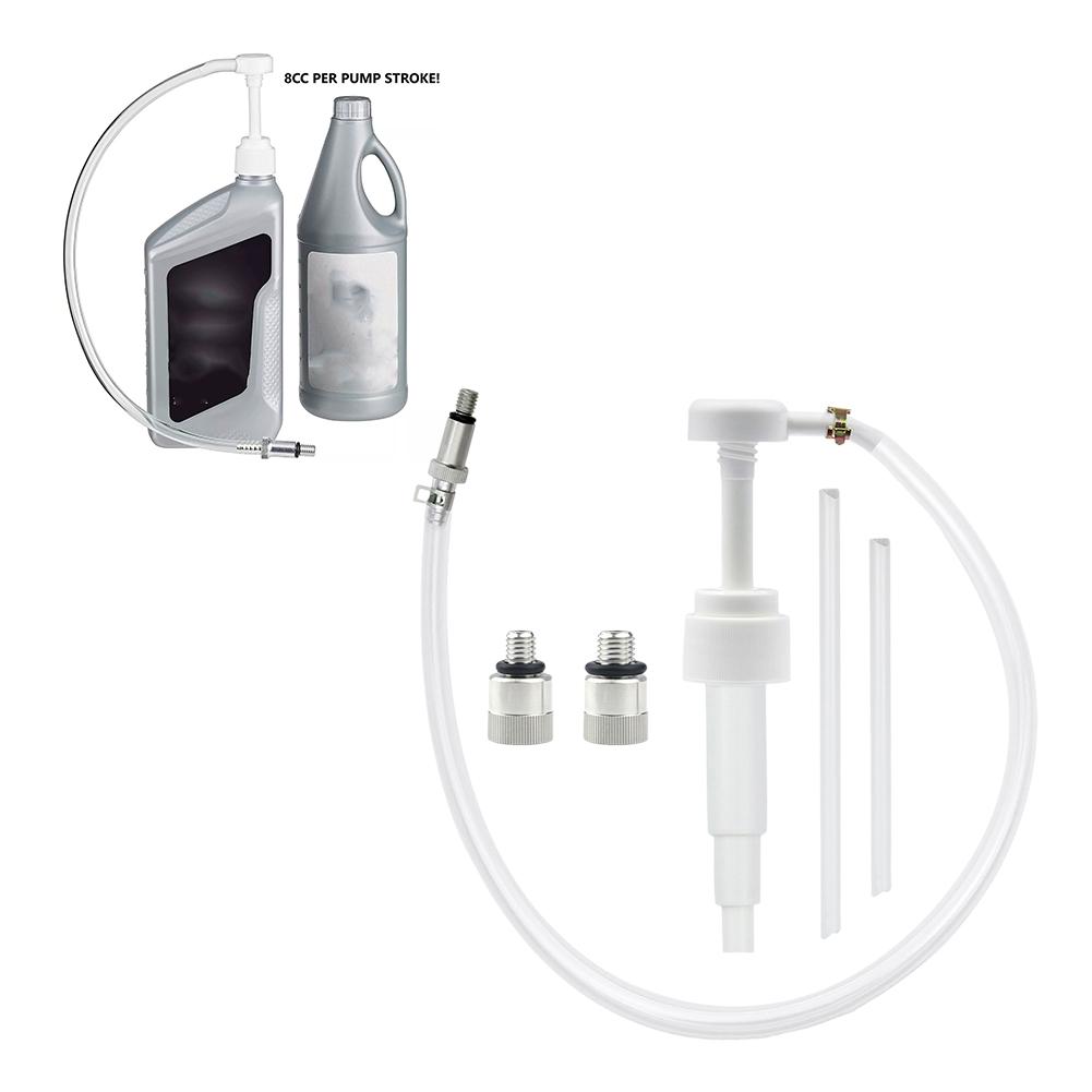 Bomba de aceite de engranaje de unidad inferior Universal con adaptadores de 3/8 pulgadas, 8mm y 10mm para botellas de cuartos estándar, motores fueraborda Mariner