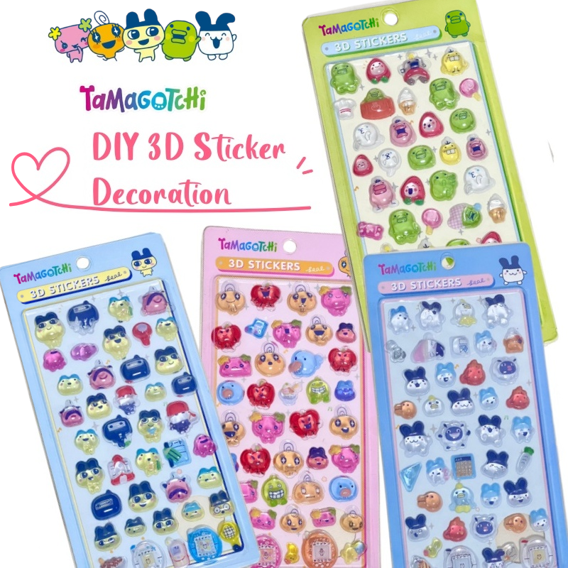 Новые 3D-наклейки Tamagotchi Kuchipatchi Mametchi с тиснением, креативные персонализированные наклейки для блокнотов, мультяшные декоративные наклейки оптом