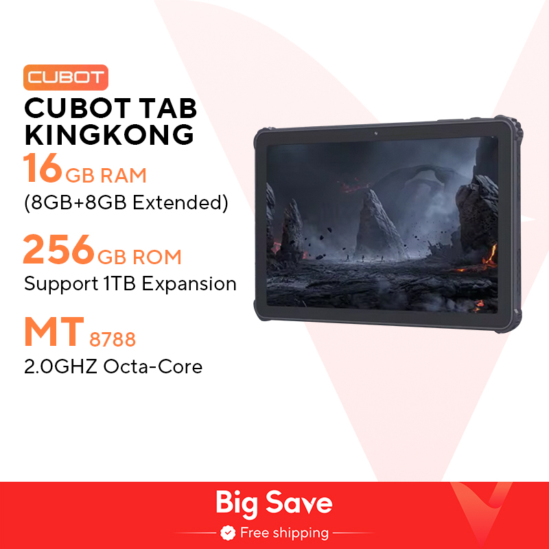 Cubot TAB KINGKONG, Rugged Tablet Android 13, IP68 Waterproof, 16GB RAM(8GB+8GB Extended), 256GB ROM, 10600mAh,10.1" FHD+ Screen