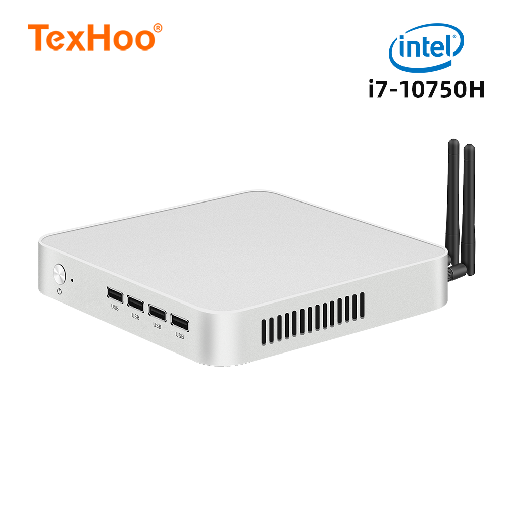TexHoo Mini PC ordenador Intel Core i7 10750H i5 12450H CPU escritorios Windows 11 Pro unidad de sistema Oficina ITX DDR4 NVMe WiFi6 nuevo