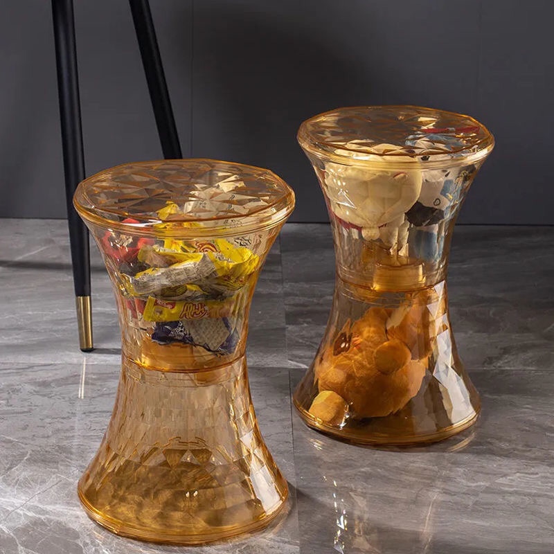 Multifunktion aler Aufbewahrung shocker transparenter Kunststoff runde Hocker Küche Esszimmers tuhl muebles multifuncionales Ottomane Möbel