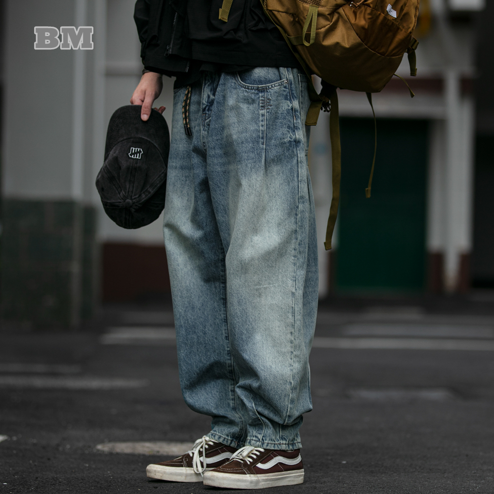 Calça cargo jeans americana vintage de alta qualidade, roupas masculinas, streetwear solto, skate, harajuku, casual, harém, masculina
