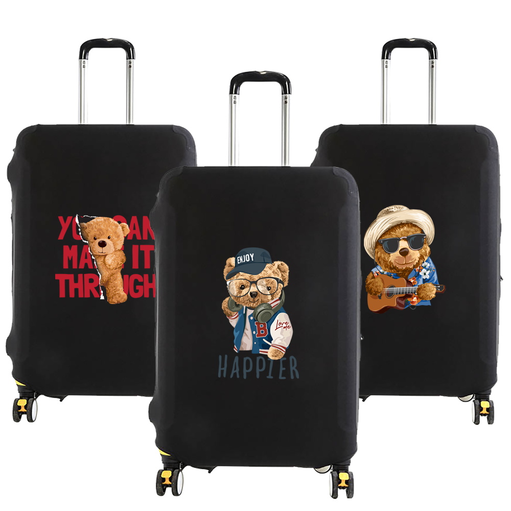 Bagagem capa protetora para 18 a 28 Polegada moda padrão bearseries trole mala sacos de pó elástico caso acessórios viagem
