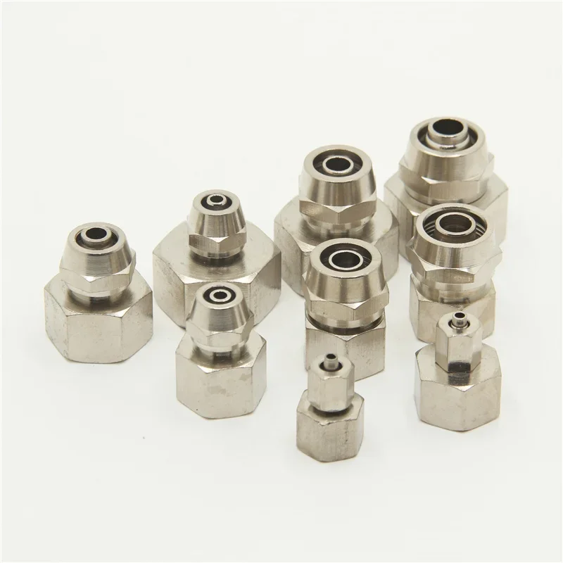 PCF Coper 1/8 "1/4" 3/8 "1/2" BSP accesorios neumáticos hembra conector rápido de empuje conector de aire de liberación OD 4 6 8 10 12 16MM