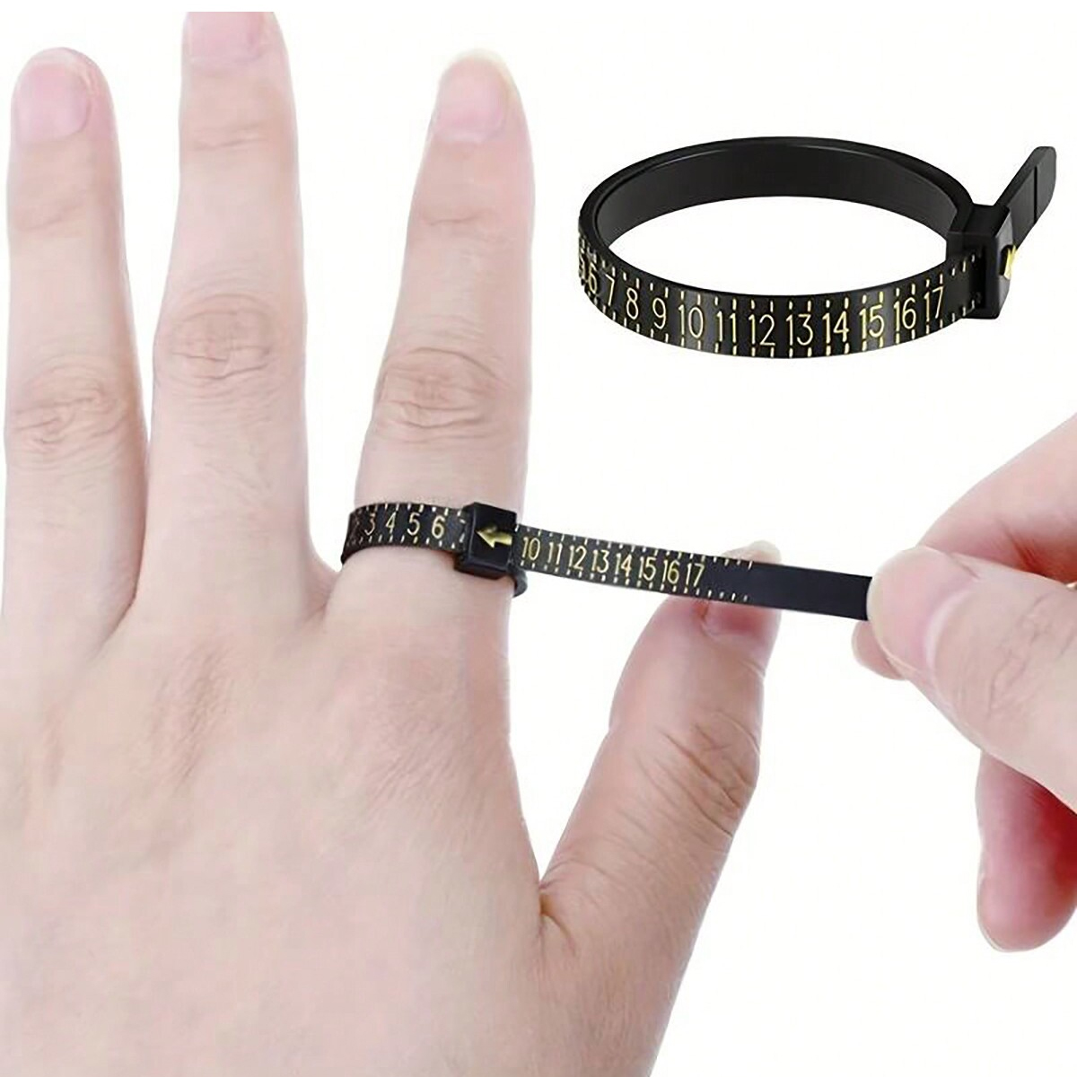 Instrumento de medición de tamaño de anillo, instrumento de medición de tamaño de anillo masculino y femenino, herramienta de medición de anillo, 1pc