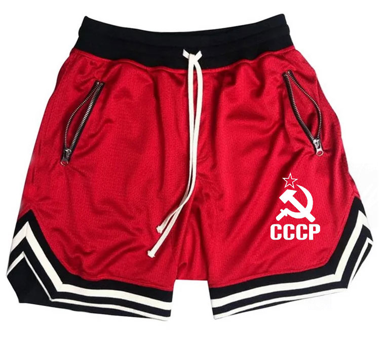Shorts de Basquete Masculinos Casuais de Verão CCCP Rússia, Marca Multicolorida, Hip Hop, Confortáveis e Casuais