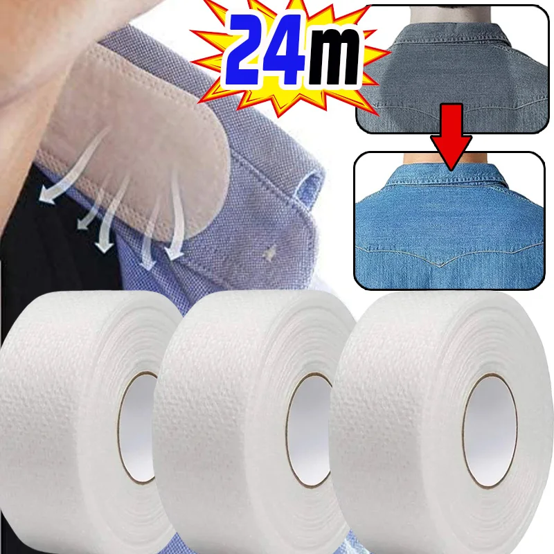 24m sombrero camisa Collar Anti-suciedad Grime Protector pegatina verano almohadilla para el sudor Collar autoadhesivo desechable parches absorbentes del sudor