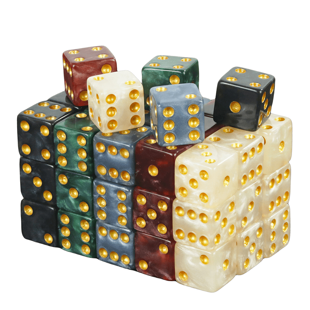Alta calidad 10 unids/set efecto mármol Mini dados de 12mm, para beber juego Casino mesa de póquer y otros juegos de mesa