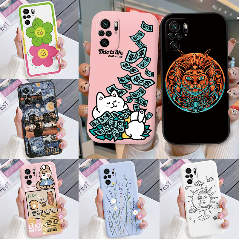 Voor Poco M 5S Telefoon Hoesje Grappig Cartoon Cat Shell Luxe Mode Bloem Siliconen Zachte Hoes Voor Xiaomi Poco M 5S Poom 5S Fundas