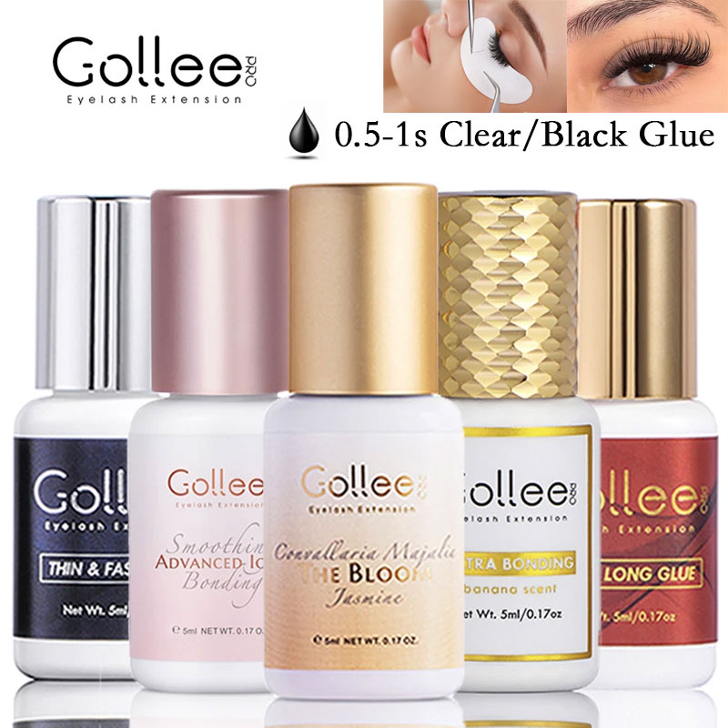 Gollee 1s adhésif pour cils secs mélange parfum Floral colle d'extension de cils avec colle Bonder accélérateur de cils liaison imperméable