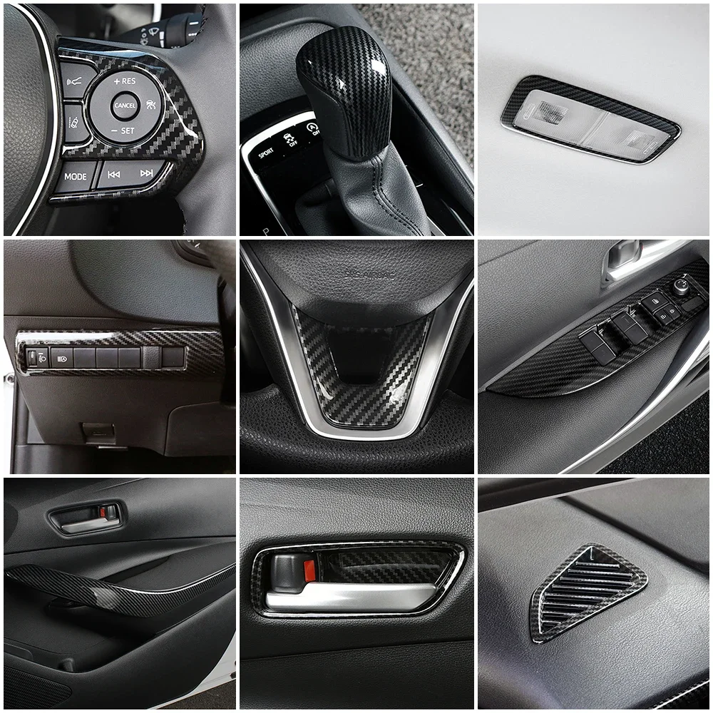 Interieur accessoires voor Toyota Corolla 2019-2025, revisie centrale console dashboard trim onderdelen, modificatie carbon fiber kleurverandering