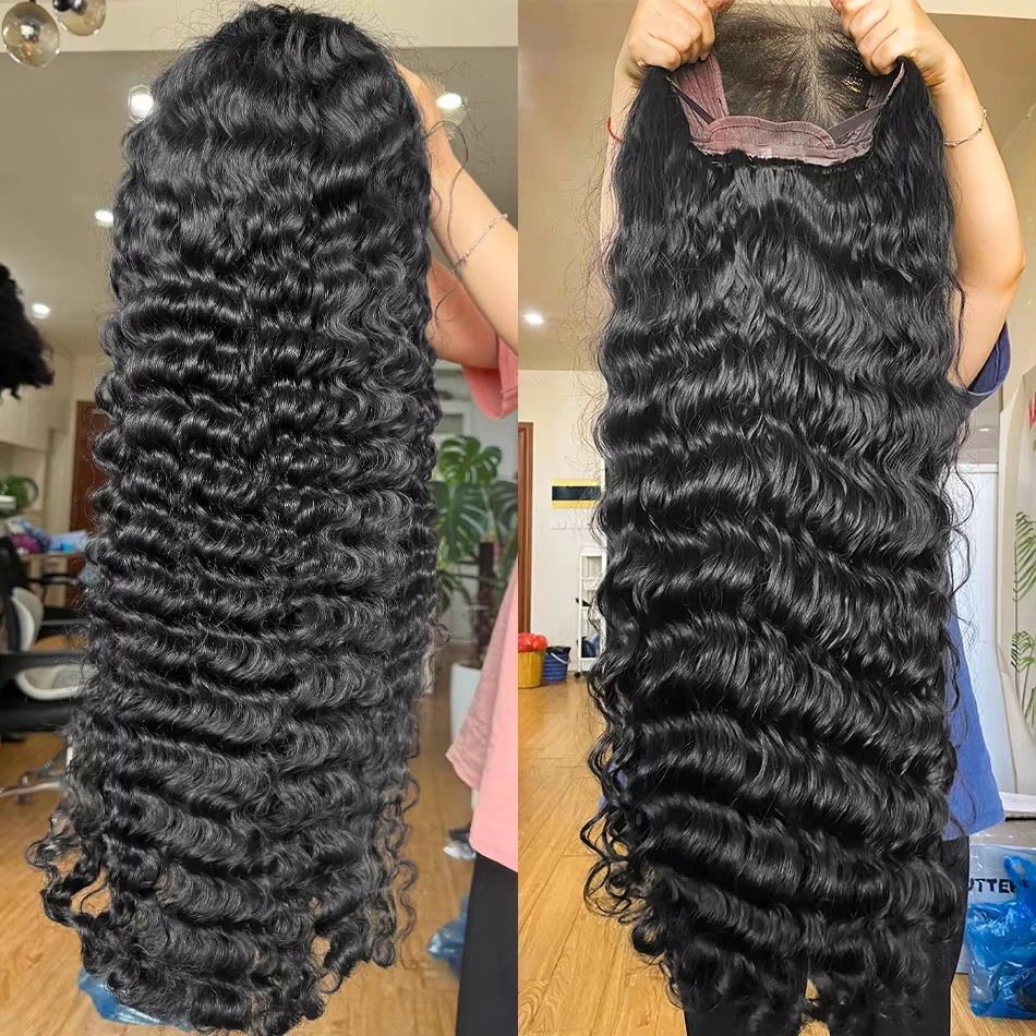 250% Glueless Deep Curly Wave Wig Ready To Wear 5x5 HD Lace Closure Wig Pre Cut No Glue 13x4 13x6 Deep Wave Lace Froontal Human Hair Wigs Women