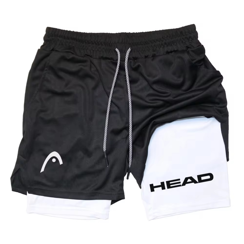 Pantalones cortos para correr Anime Berserk para hombre, pantalones cortos deportivos 2 en 1 para entrenamiento de gimnasia y Fitness, entrenamiento de secado rápido, trote, doble cubierta, verano