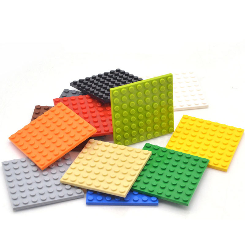 10pcs DIY Building Blocks บาง Figures อิฐ 8x8 จุด 12 สีสร้างสรรค์การศึกษาขนาดใช้งานร่วมกับยี่ห้อของเล่นเด็ก