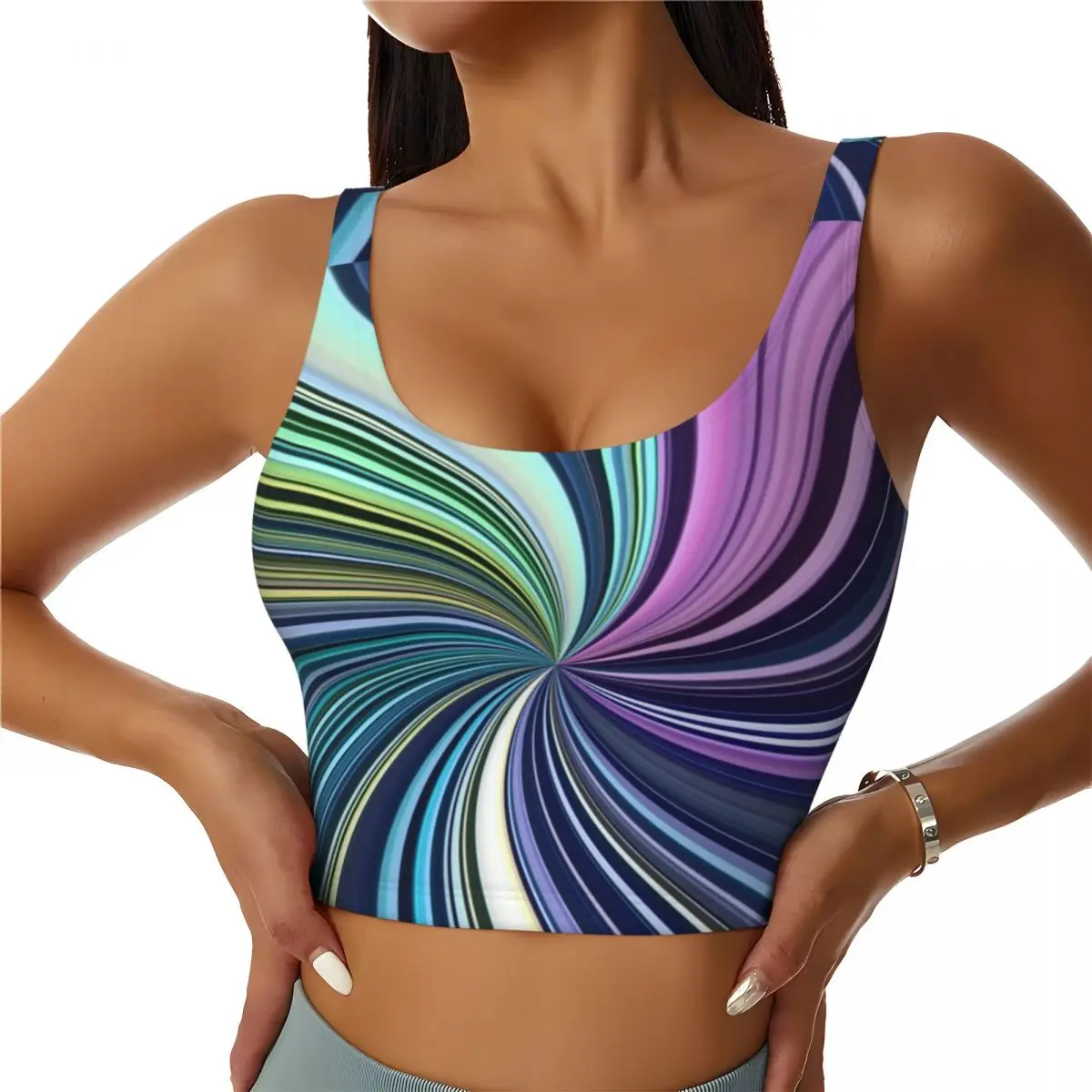 Swirl Basic Tops ผู้หญิง Samba เซ็กซี่ V คอโยคะฟิตเนสเสื้อกีฬา