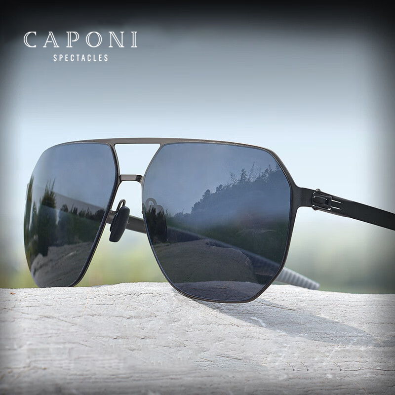 CAPONI gafas de sol de conducción para hombres gafas de sol de conducción de nailon polarizadas protección UV400 gafas de sol de diseño de marca CP23017