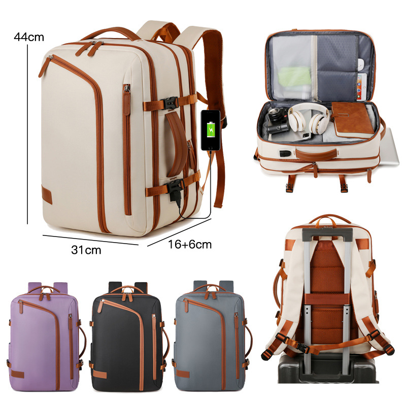 Mochila Unissex Simples para Laptop, Grande Capacidade, Bolsa de Viagem, Mochila Escolar Durável e Resistente ao Uso