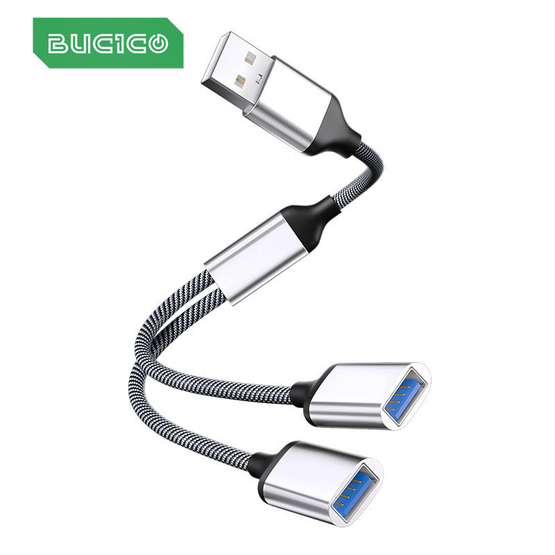 Hub USB C/A para USB A 2.0 com Múltiplas Portas, Adaptador Divisor OTG para Laptop, Computador, Impressora, Carregamento e Transferência de Dados, Cabo de Extensão
