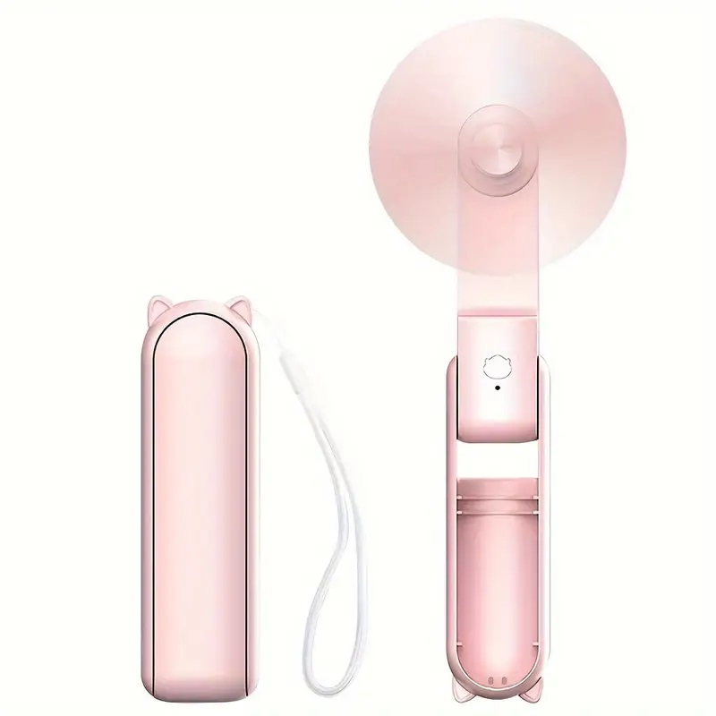 Mini ventilador portátil, recarregável por USB, ventilador portátil dobrável ajustável de 3 velocidades, adequado para mulheres, viagens, uso ao ar livre