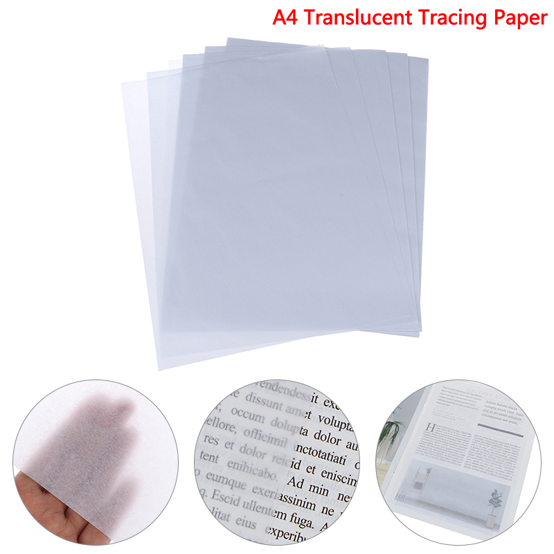 Papel de calco translúcido A4, 100 piezas, papel de dibujo de ácido sulfúrico para dibujo/impresión de ingeniería