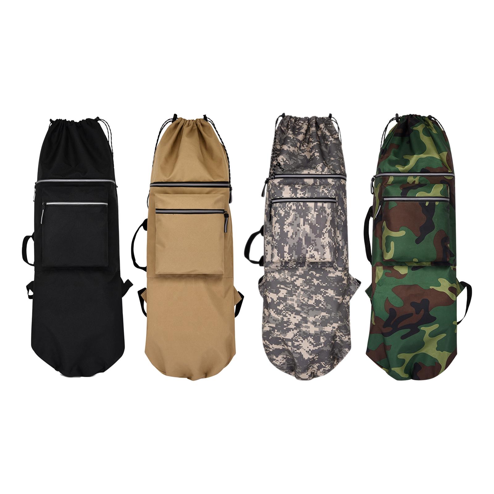 Oxford Skateboard Backpack Bag with Handle Shoulder Bag Water Resistant Portable Longboard Carry Case for Travel Beginners Skate