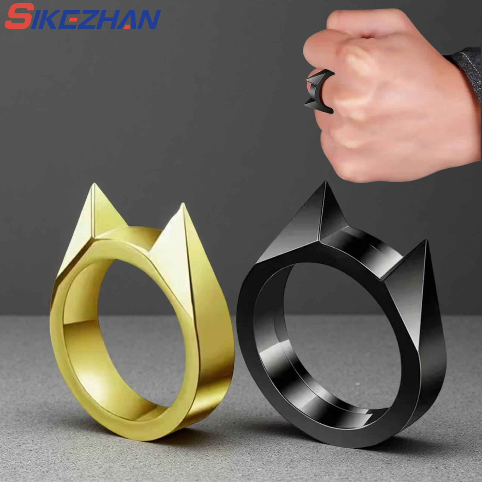 NEW Outdoor Survival Self-Defense Ring Portable Men's Women Finger Weapon Emergency Broken Glass Punk Hiking Camping Protector