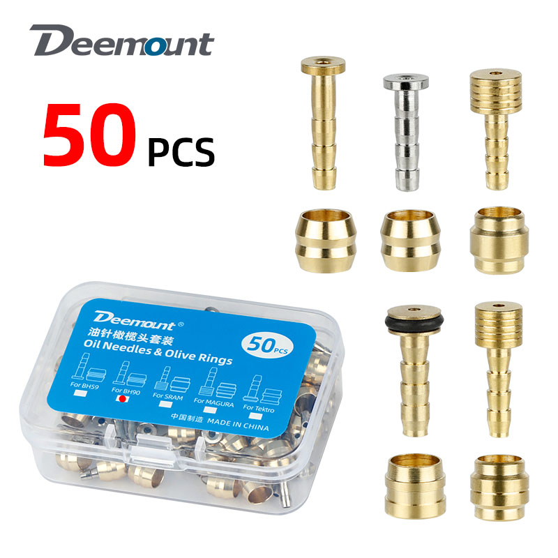 50 Agujas de Cobre para Aceite de Frenos Hidráulicos de Bicicleta, Conector de Manguera de Aceite para Shimano BH59 BH90 Sram Tektro