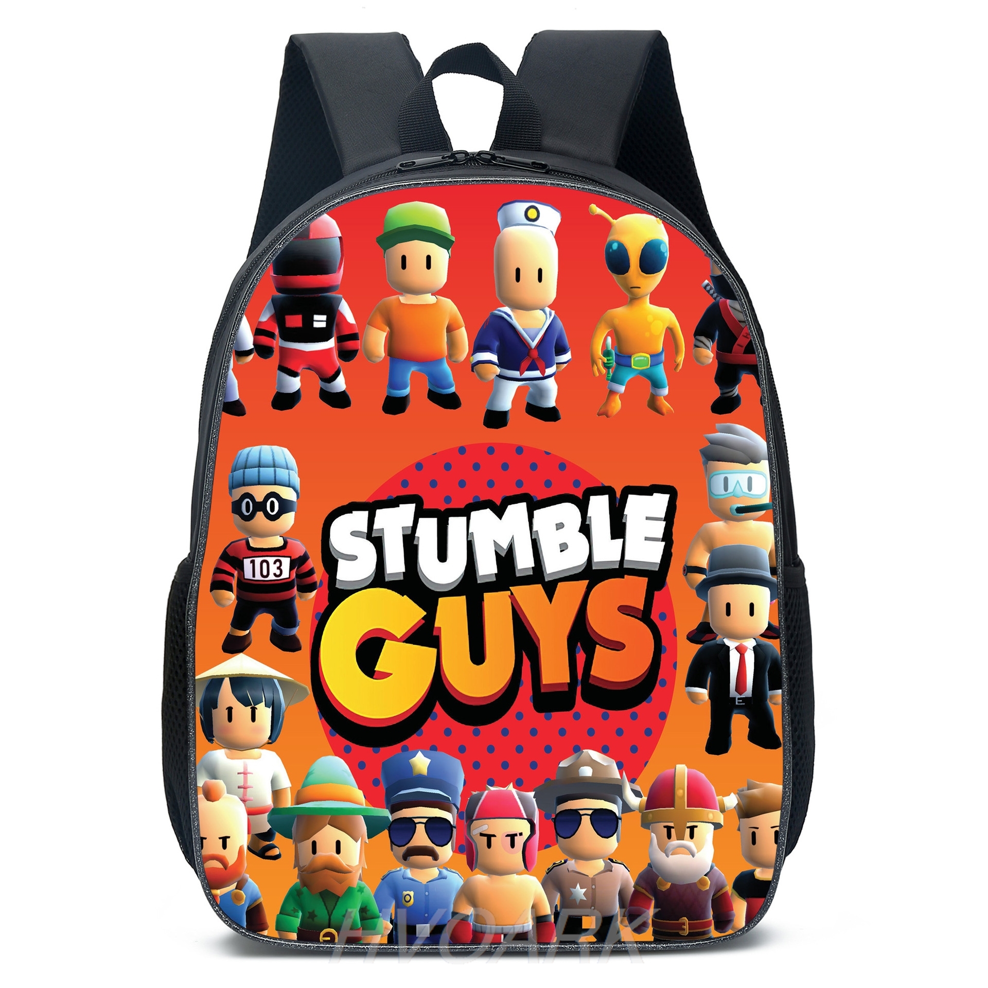 Stumble Guys Torby szkolne Oprogramowanie podstawowe Lekkie plecaki dla dzieci 15 cali Chłopcy Dziewczęta Cartoon Mochilas