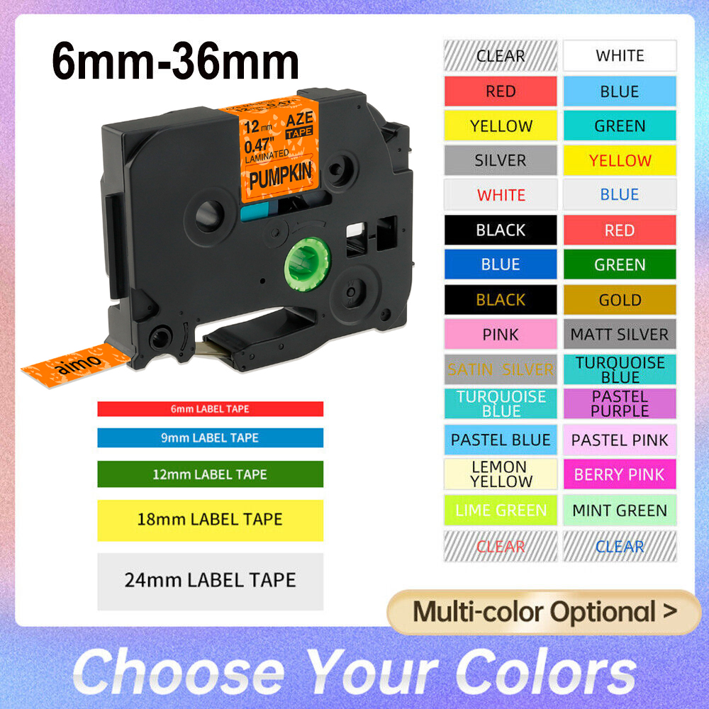 Cinta de etiquetas de 31 colores TZe-231 TZ 234 cartucho cinta de etiquetado laminada compatible con Brother p-touch etiquetadora PT-E105 1010 H101C D210