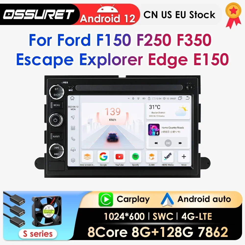 2Din AI Carplay Android Autoradio Voor Ford F150 F250 F350 Escape Explorer Edge E150 Mustang GPS Multimedia Speler Octa Core 7862