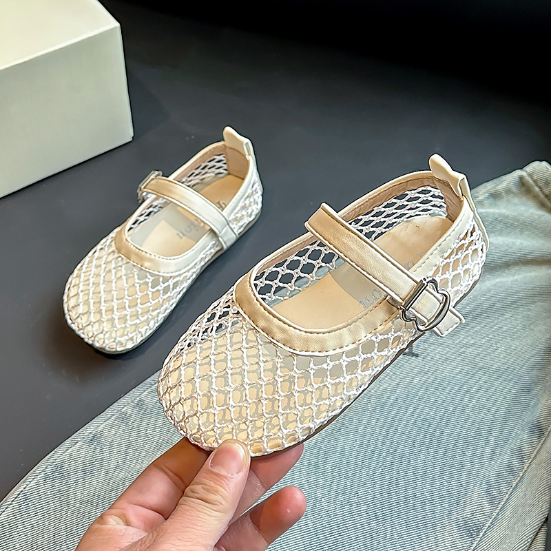 2025 nuevos zapatos planos para niños, zapatos de princesa transpirables de verano para niñas, zapatos casuales simples de moda para niños, tendencia de suela blanda versátil