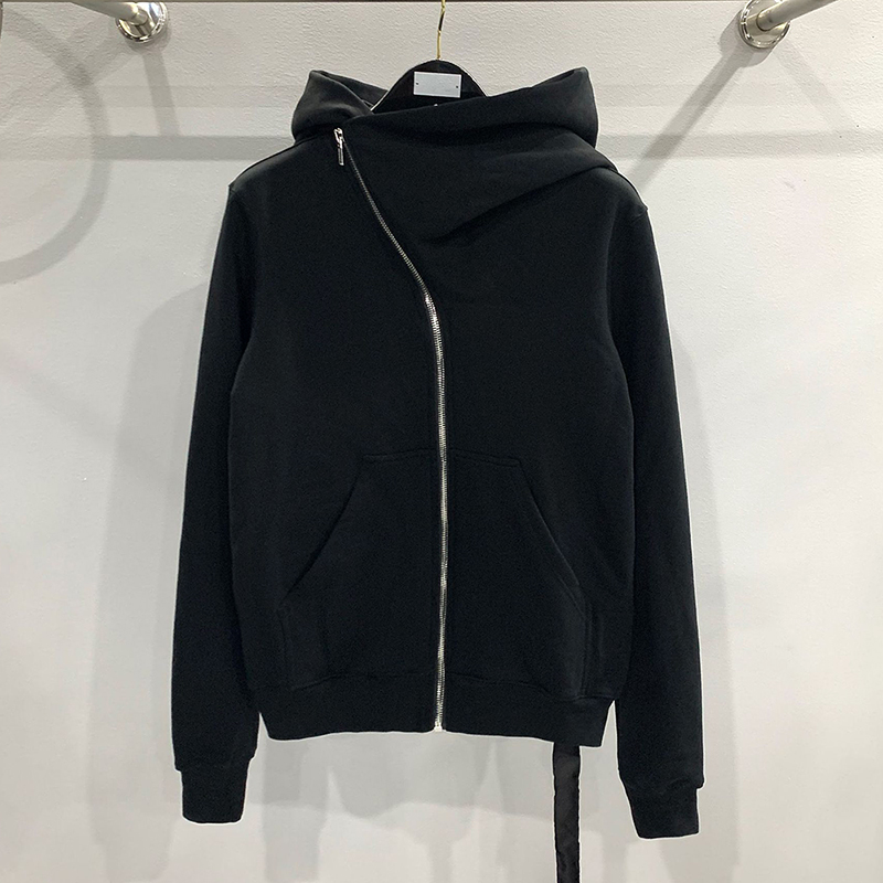 Felpe con cappuccio nere con design con cerniera autunnale Giacca sportiva da donna da uomo American Rock Hip Hop Street Wear Cappotti lavorati a maglia elastici