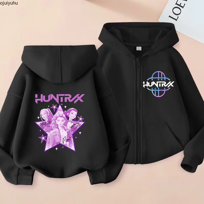 Толстовки на молнии из фильма 2025 года Kpop, толстовка с капюшоном «Охотники на демонов», детская одежда, толстовка для мальчиков и девочек, толстовка на молнии, детский повседневный топ