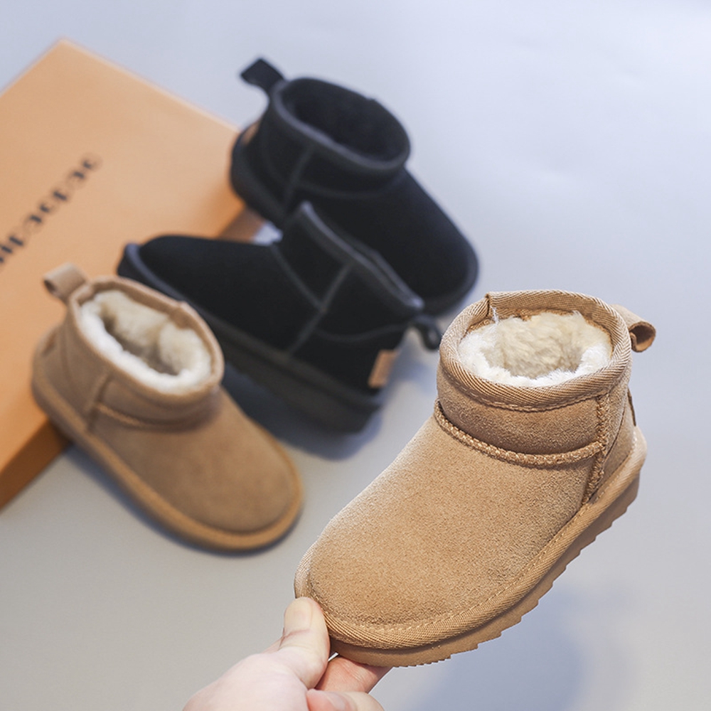Children Snow Boots for Boys Girls Medium Big Kids Autumn Winter Warm Thermal Thick Plush Boots 2024 New Classic