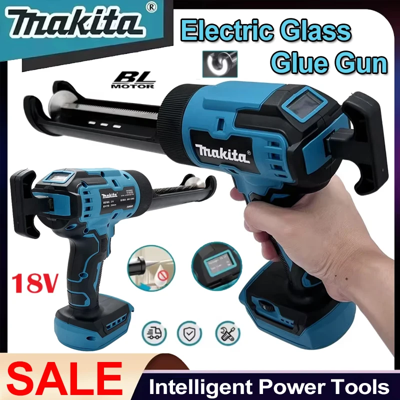 Pistola de pegamento eléctrica inalámbrica Makita, pistola de calafateo eléctrica multifuncional, herramienta eléctrica de sellado y llenado de pegamento portátil compatible con batería de 18V