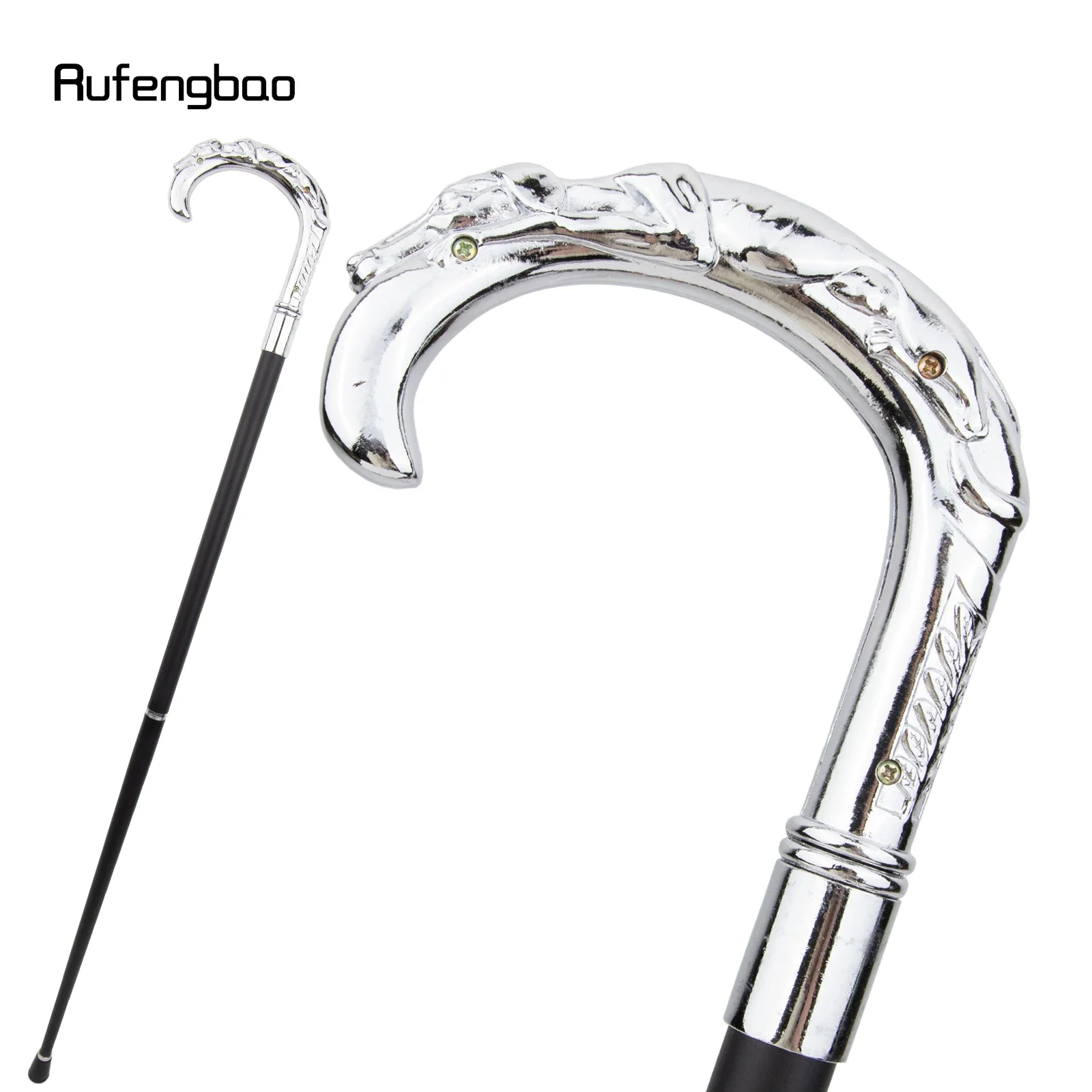 Witte Luxe Hond Top Handvat Mode Stok voor Party Decoratieve Wandelstok Elegante Crosier Knop Wandelstok 93cm