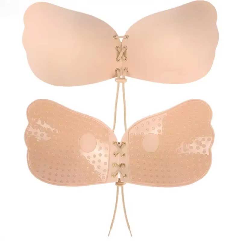 Soutien-gorge Invisible avec Patch de poitrine froncé avec corde de traction, sous-vêtements pour robe de mariée