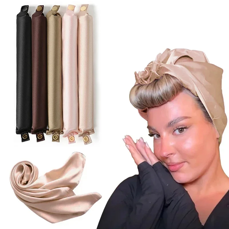 Rizador de pelo sin calor, varilla rizadora, diadema sin calor, rizos perezosos de satén, rizadores suaves, varillas flexibles para dormir, herramientas de estilismo
