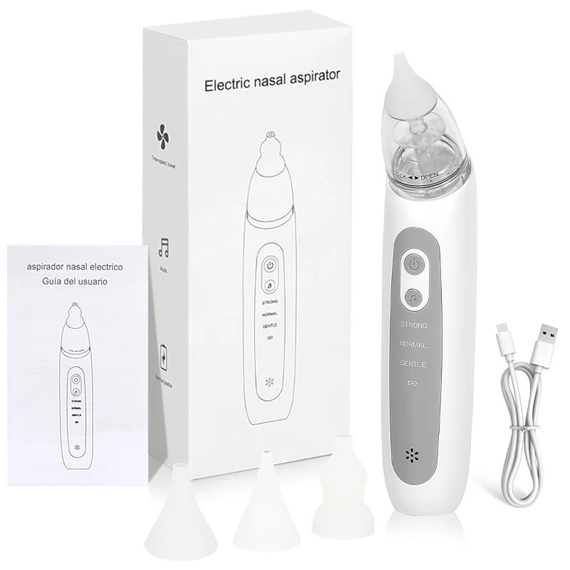 Aspirador Nasal Elétrico para Bebês 2025, Versão Carregável, Aspirador Nasal para Recém-Nascidos, Previne Congestão Nasal