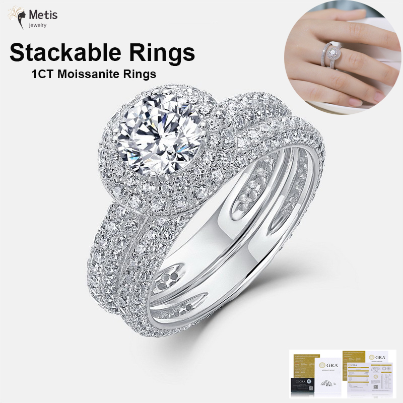 Metis Deluxe Moissanite Band Ring GRA Certificaat Laboratorium Diamanten Ringen Dames Bruiloft Sieraden 18K Verguld S925 Zilver
