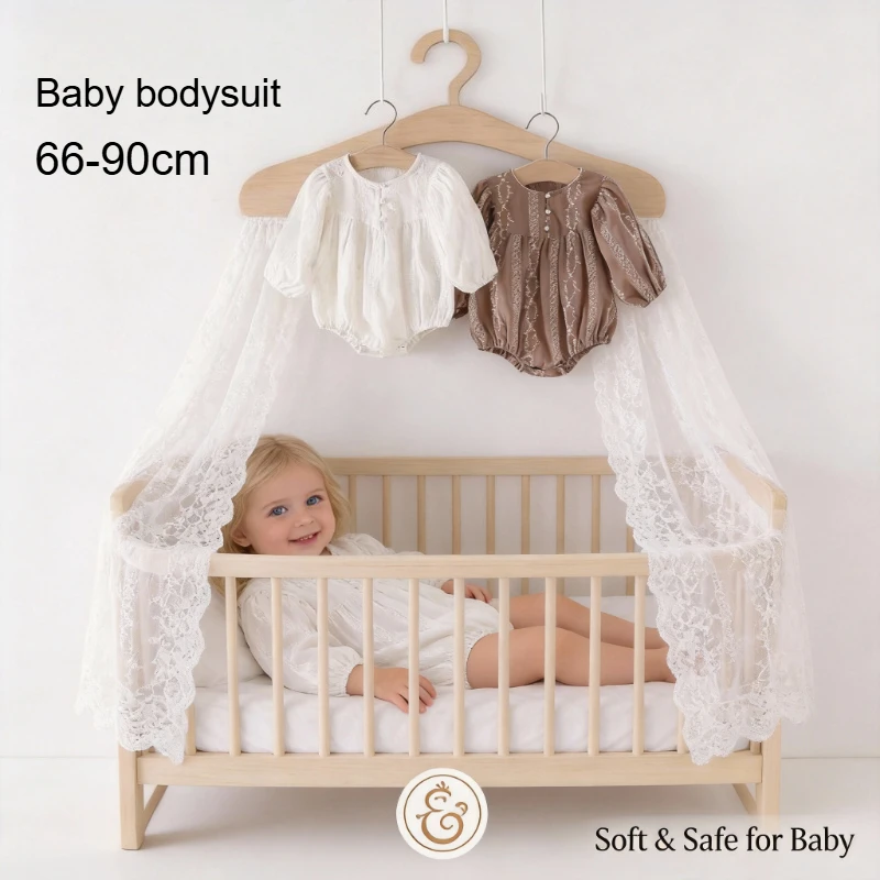 Newborn Baby Girls Casual Clothes Autumn New Long Sleeve Bodysuit Toddler Girls Cotton Embroidered Jumpsuit