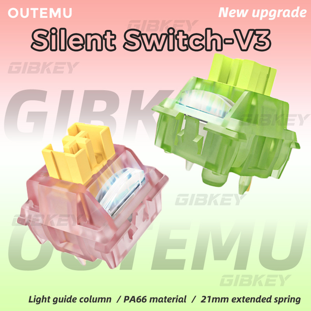 Бесшумный переключатель Outemu Peach V3, бесшумные переключатели лимона, бесшумная механическая клавиатура Hot swap, линейная тактильная 5Pin Pre Lubed POM