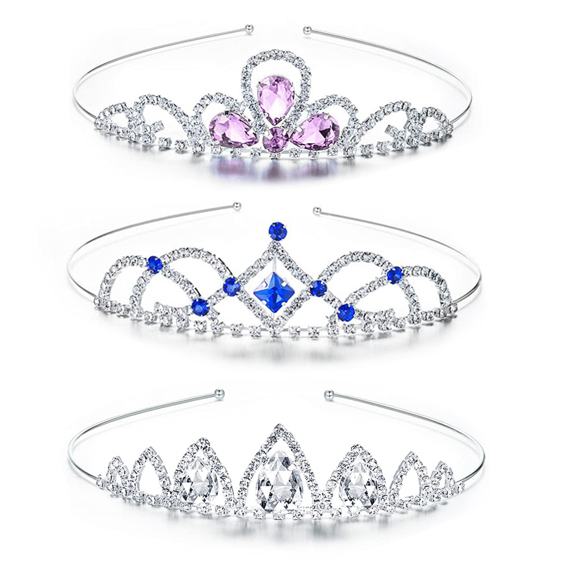 Strass cristal tiara princesa coroa strass bandana meninas coroas para crianças casamento baile de formatura festa de aniversário presente