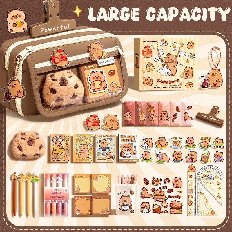 Kawaii ขนาดใหญ่ความจุดินสอ Capillary สําหรับกระเป๋าโรงเรียนกระเป๋ากล่อง Back to School Supply อุปกรณ์สาวชุดเครื่องเขียนน่ารัก
