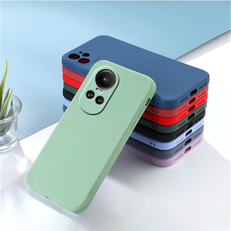 Etui do Oppo Reno 10 5g Liquid Silicone Bumper Shockproof TPU Soft Phone Cover do OPPO Reno10 5G Pro Shell Protection Coque