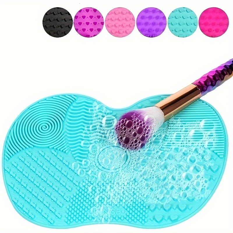 Almohadilla de limpieza de brochas de maquillaje de silicona de mano, cepillo de maquillaje suave, limpieza profunda, herramienta de limpieza portátil con ventosa