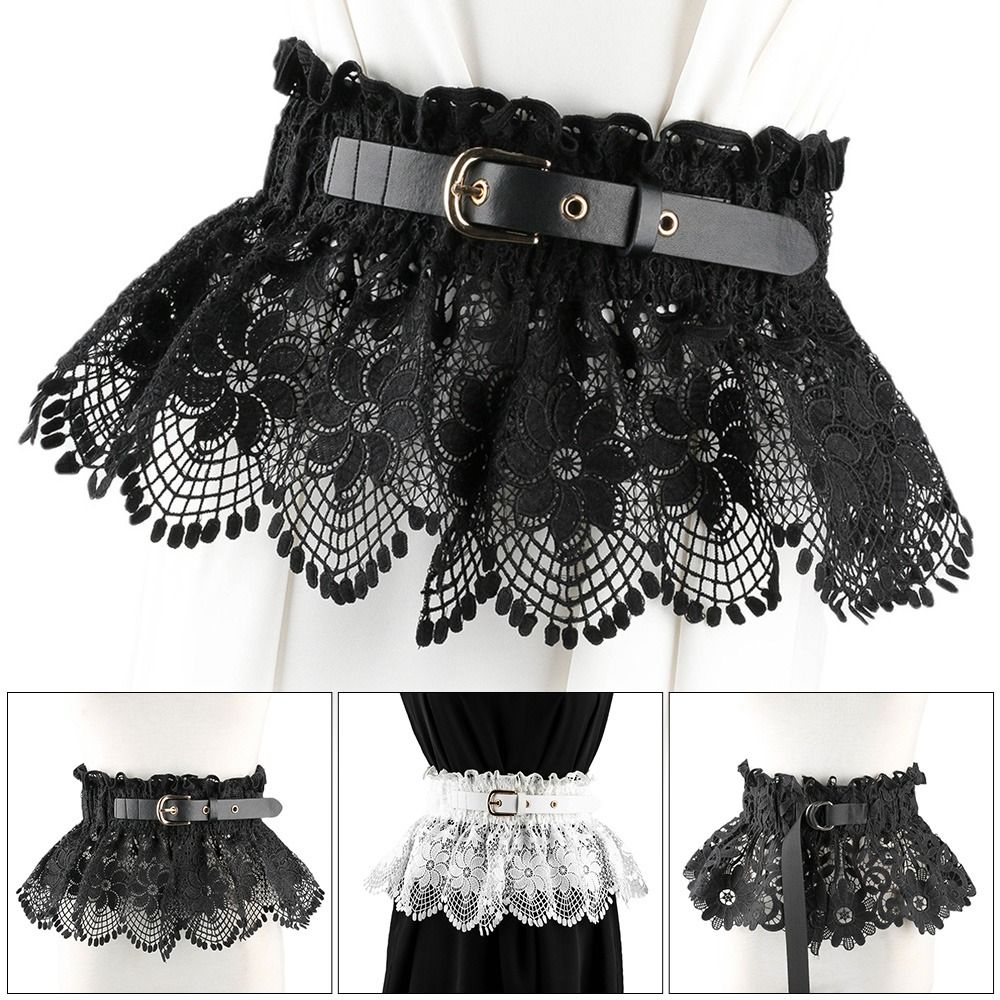 Lace Tie Corset Wide Slimming Body Belts for Women Elastic High Waist Strap Stretch Shaping Girdle Cummerbands