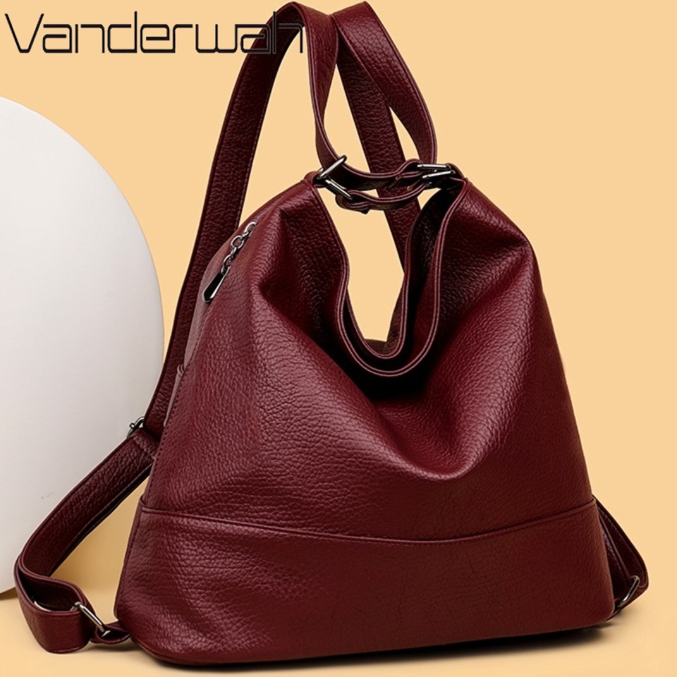 High Quality Leather Backpack Women Travel Bagpack Female Large Capacity School Backpack Shoulder Bags for Women 2025 Sac A Dos
